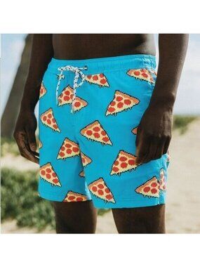 PARTY PANTS NWT Bakes Short Swim Trunk Pizza Novelty Hybrid Shorts Size XXL 2XL